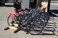 New York,USA-June 12,2018:Hard rock cafe rental bikes near niagara fall at New York,USA.