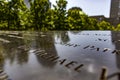 New York, USA June 1, 2023: The iconic World Trade Center memorial, a tribute to the victims of the terrorist attack.