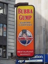 Billboard of the Bubba Gump restaurant near Times Square. Royalty Free Stock Photo