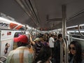 Crowded subway train