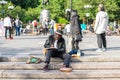 NEW YORK, USA - JUNE 3, 2018: Manhattan street scene. Union square park