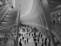 Monochrome image taken inside the Oculus in New York.