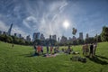 NEW YORK - USA - 14 JUNE 2015 people in central park on sunny sunday Royalty Free Stock Photo