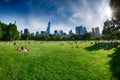 NEW YORK - USA - 14 JUNE 2015 people in central park on sunny sunday Royalty Free Stock Photo