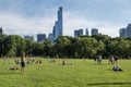 NEW YORK - USA - 14 JUNE 2015 people in central park on sunny sunday Royalty Free Stock Photo