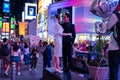 New York, USA - June 21, 2019: People crowds and newlyweds in the light of the evening in Times Square - image Royalty Free Stock Photo