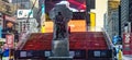 New York, USA June 1, 2023: The red stairs of Times Square, at the intersection of Broadway and Seventh Avenue in the Big Apple