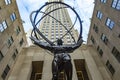 New York, USA June 4, 2023: The Rockefeller Center Atlas Royalty Free Stock Photo