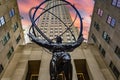 New York, USA June 4, 2023: The Rockefeller Center Atlas Royalty Free Stock Photo