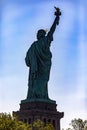 New York, USA June 1, 2023: The Statue of Liberty is back on the pedestal in Manhattan. Royalty Free Stock Photo