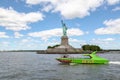 New york ,USA-June 15 ,2018:Tourist visit the Statue of liberty is American symbol have famous  in New York ,USA Royalty Free Stock Photo