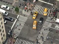New York, USA - June 8, 2018: View from skyscrapers on the streets of New York City. Top view on the street with cars on the road Royalty Free Stock Photo