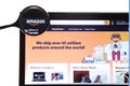 New York, USA - March 25, 2019: Amazon website homepage. It is an American company. Amazon.com logo visible.