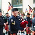 NEW YORK, USA - MARCH 17, 2015: The annual St. Patrick's Day Parade along fifth Avenue in New York Royalty Free Stock Photo