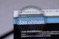 New York, USA - 18 March 2021: Clas Ohlson company logo icon on website, Illustrative Editorial