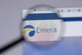 New York, USA - 18 March 2021: Emera company logo icon on website, Illustrative Editorial