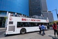 Tourists riding on Big Bus New York in Midtown Manhattan, NYC Royalty Free Stock Photo