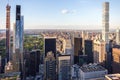 New york, USA - May 17, 2019: Central Park aerial view, Manhattan, New York, Park is surrounded by skyscrapers Royalty Free Stock Photo