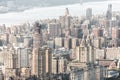 New york, USA - May 17, 2019: New York City Manhattan midtown aerial panorama view with skyscrapers and blue sky in the Royalty Free Stock Photo