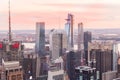 New york, USA - May 17, 2019: New York City Manhattan midtown aerial panorama view with skyscrapers and blue sky in the Royalty Free Stock Photo