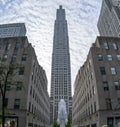 NEW YORK, USA - MAY 5 2019 - Sculpture at Rockefeller Center Behind the wall Royalty Free Stock Photo