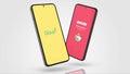 New York, USA - 1 May 2023: Glovo and Zomato app Logo on Phone Screen Animation, Illustrative Editorial