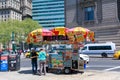 A hot dog stand vendor near Battery park, Lower Manhattan Royalty Free Stock Photo