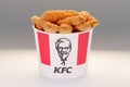 New York, USA - May 31, 2023: KFC basket. Lots of hot wings or strips of KFC chicken in KFC Kentucky Fried Chicken fast food Royalty Free Stock Photo