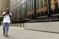 New York, USA - May 26, 2018: A man pass near JPMorgan Chase & C Royalty Free Stock Photo