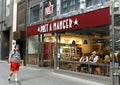 New York, USA - May 26, 2018: Man pass near Pret A Manger in Man Royalty Free Stock Photo