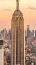 New york, USA - May 17, 2019: Panorama view of New York city skyline and skyscrapers at sunset Royalty Free Stock Photo