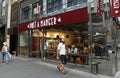 New York, USA - May 26, 2018: People pass near Pret A Manger in Royalty Free Stock Photo