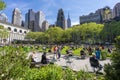 People relaxing at Bryant Park in Midtown Manhattan Royalty Free Stock Photo