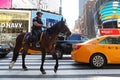 Policeman on horseback in central Manhattan