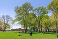 Scenery of Battery park in lower Manhattan, NYC