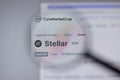 New York, USA - 1 May 2021: Stellar XLM cryptocurrency logo close-up on website page, Illustrative Editorial