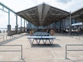 Brooklyn Bridge Park Pier 2 table tennis Royalty Free Stock Photo