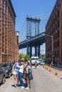 Tourists visiting Dumbo in Brooklyn