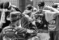 New York, USA - May 28, 2018: Vietnam Veterans salutes during meeting on Memory Day on New York Vietnam Veterans Memorial