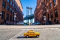 Vintage old Taxi toy in New York City Royalty Free Stock Photo
