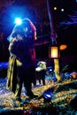 New York, USA - November 21, 2022: Hagrid with dog at Harry Potter Forbidden forest experience