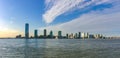 Panoramic view of the city with skyscrapers across the river, New York, USA Royalty Free Stock Photo