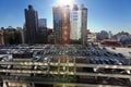 Port Authority Rooftop Parking and Skyscrapers Manhattan New York Royalty Free Stock Photo