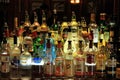 Various alcohol bottles in the bar Royalty Free Stock Photo