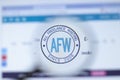 New York, USA - 26 October 2020: AFW All Freelance Writing company website with logo close up, Illustrative Editorial