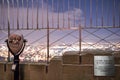 Binoculars on top of Empire State Building at Night in Manhattan Royalty Free Stock Photo