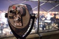 Binoculars on top of Empire State Building at Night in Manhattan Royalty Free Stock Photo