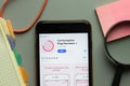 New York, USA - 26 October 2020: Contraceptive Ring Reminder plus mobile app logo on phone screen close up, Illustrative Editorial