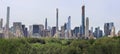 Rooftop view of Metropolitan Museum of Art with Manhattan skyline. Royalty Free Stock Photo