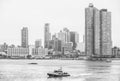 NYPD boat patrolling East River Royalty Free Stock Photo